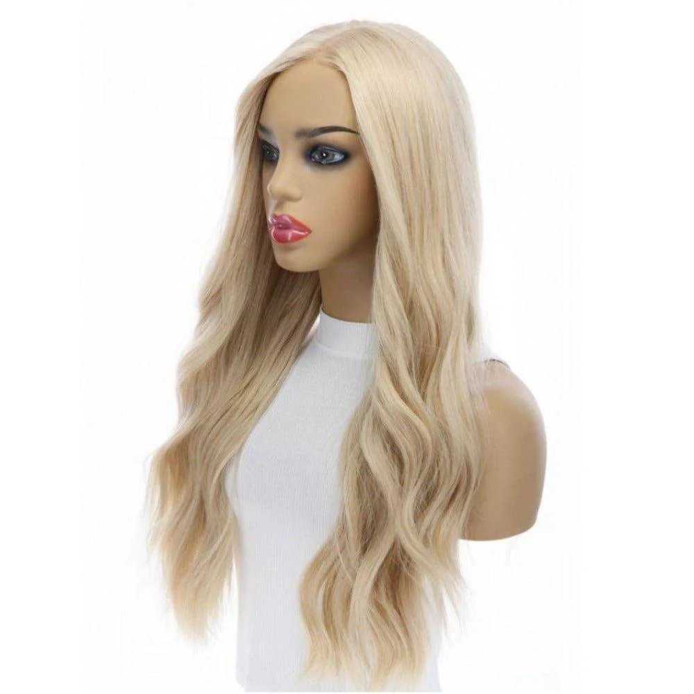 26" Amber Silk Top Wig Beige Blonde w/ No Rooting - Image 3