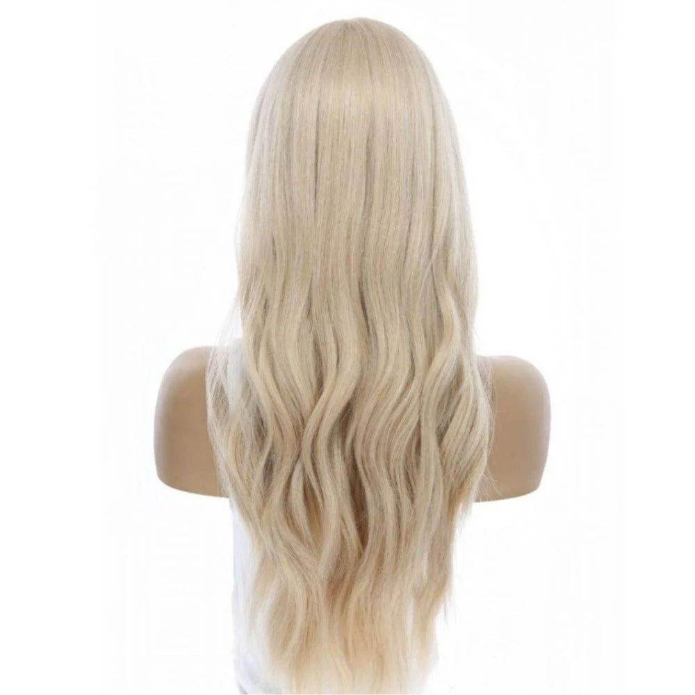 26" Amber Silk Top Wig Beige Blonde w/ No Rooting - Image 4