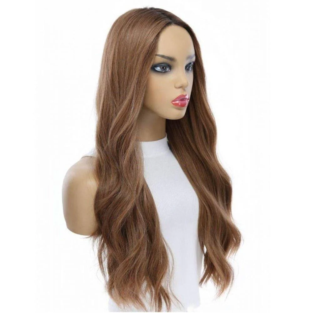26" Amber Silk Top Wig Strawberry Blonde w/ Rooting - Image 3