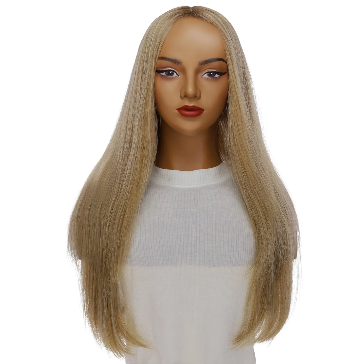 26" Ponytail Silk Top Wig Ash Blonde - Image 4