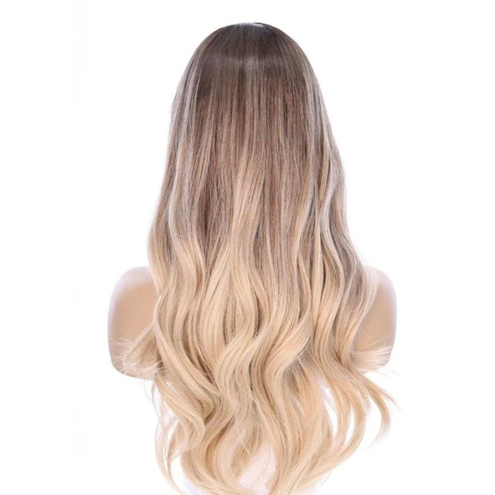 26" Ponytail Silk Top Wig Platinum Blonde w/ Reverse Balayage - Image 4