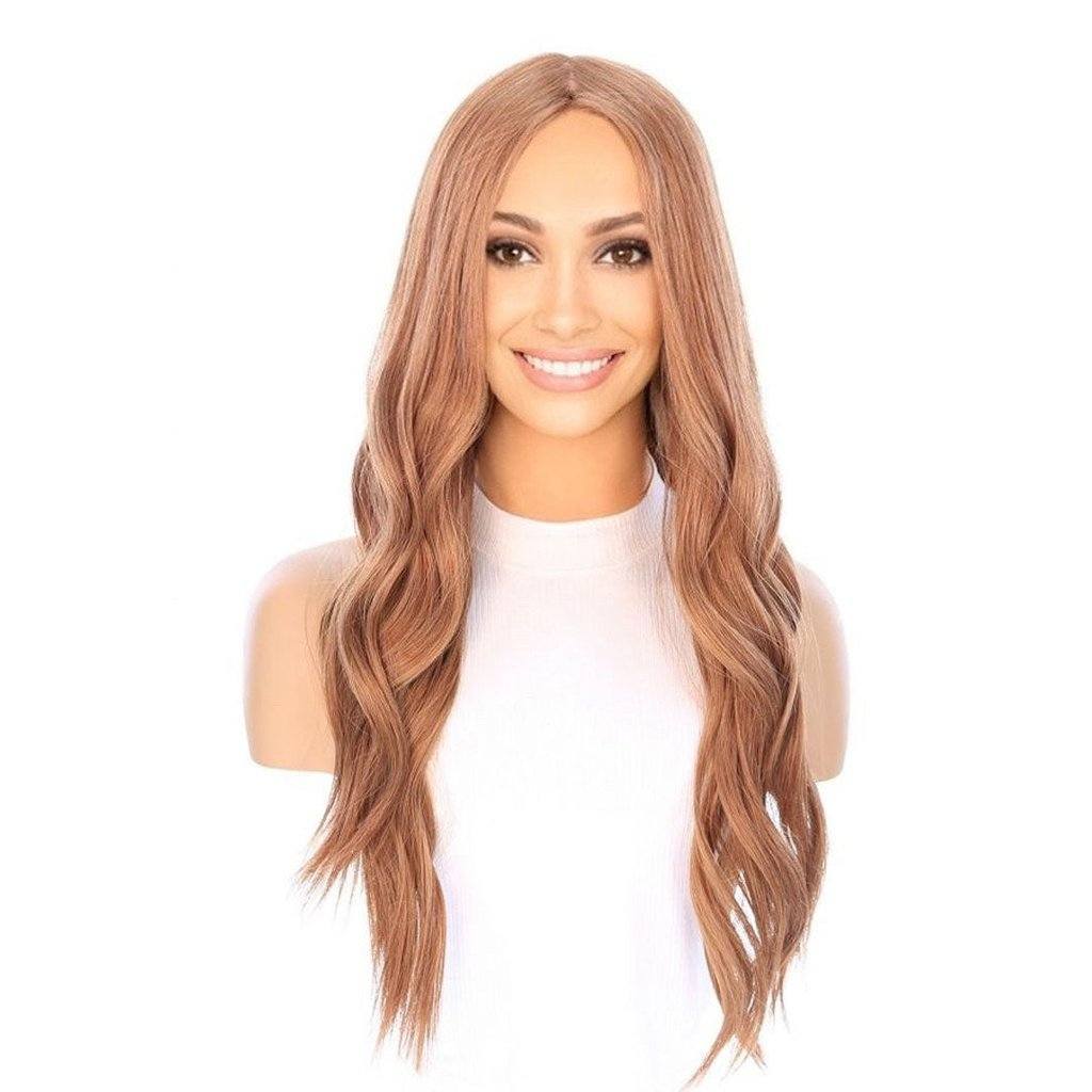 26" Ponytail Silk Top Strawberry Blonde Wig - Image 6