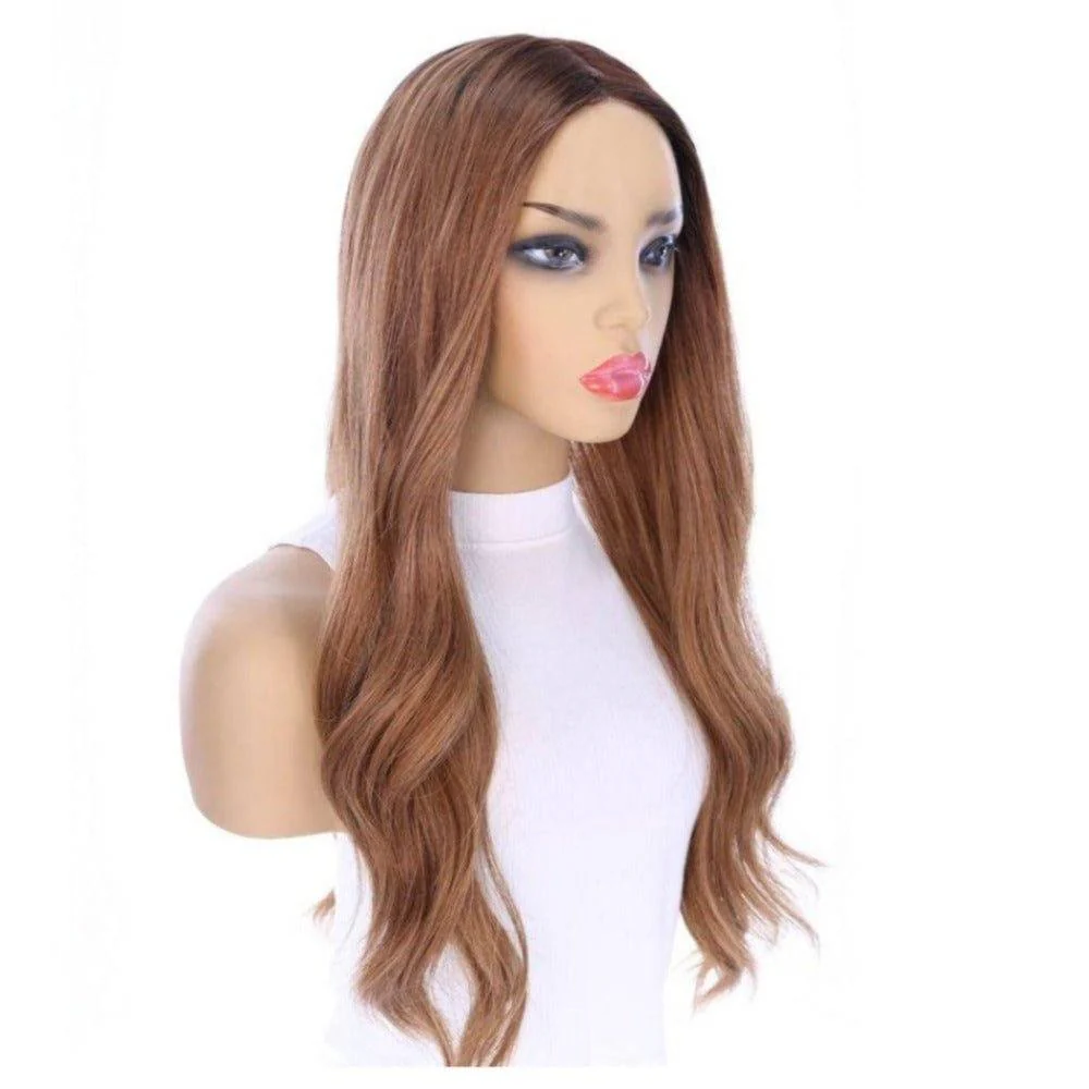 26" Ponytail Silk Top Wig Strawberry Blonde w/ Partial Rooting - Image 3