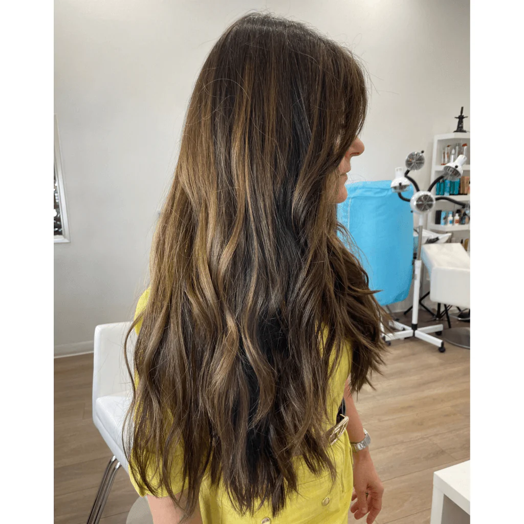 26" Luxe Silk Top Wig #4 Dark Brown w/ Balayage Color Service - Image 3