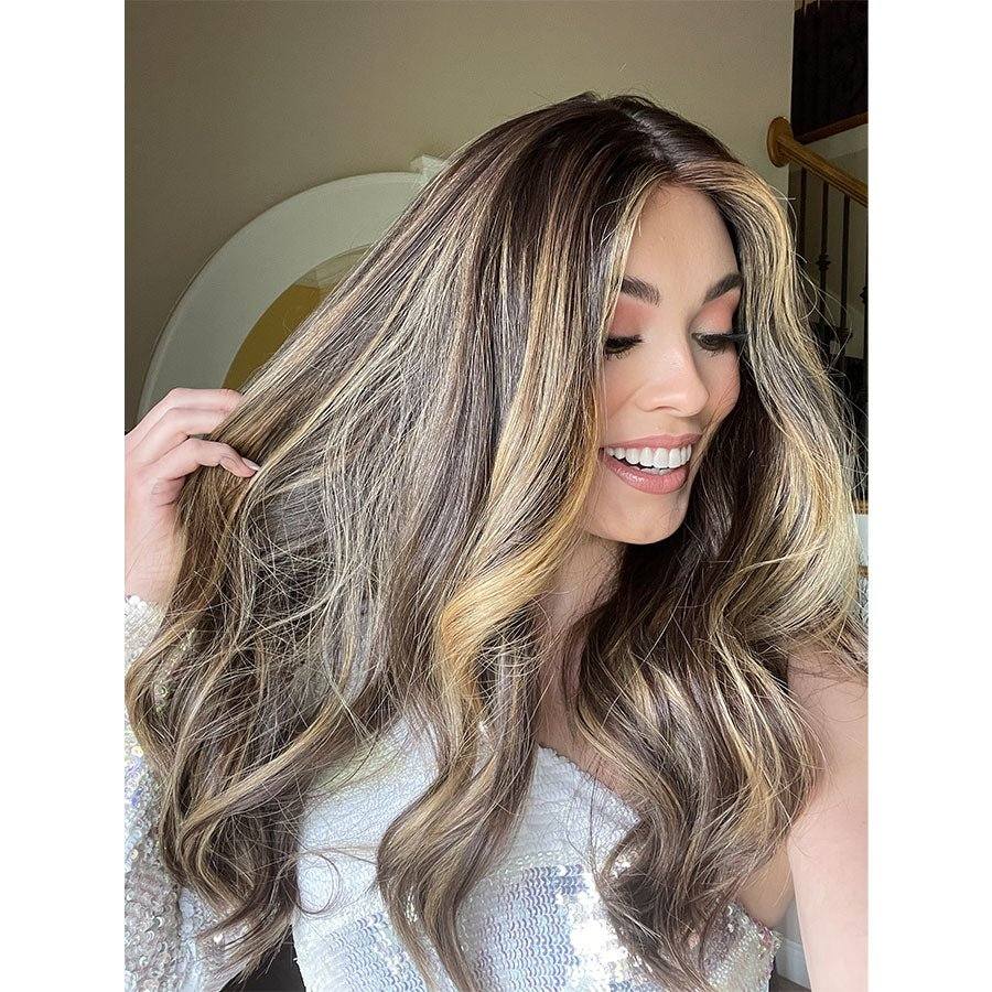 26" Luxe Silk Top Wig #Dark Brown w/ Balayage - Image 3
