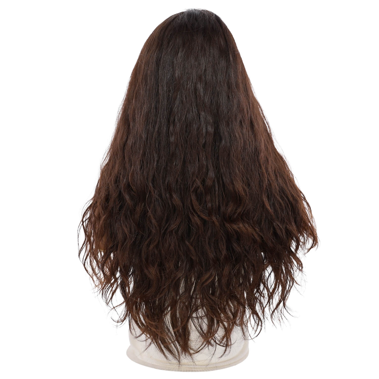26" Luxe Silk Top Wig #4 Dark Brown Wavy - Image 3
