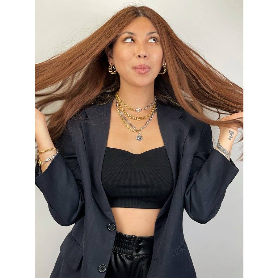 26" Ponytail Silk Top Wig Copper w/ Partial Rooting - Image 3