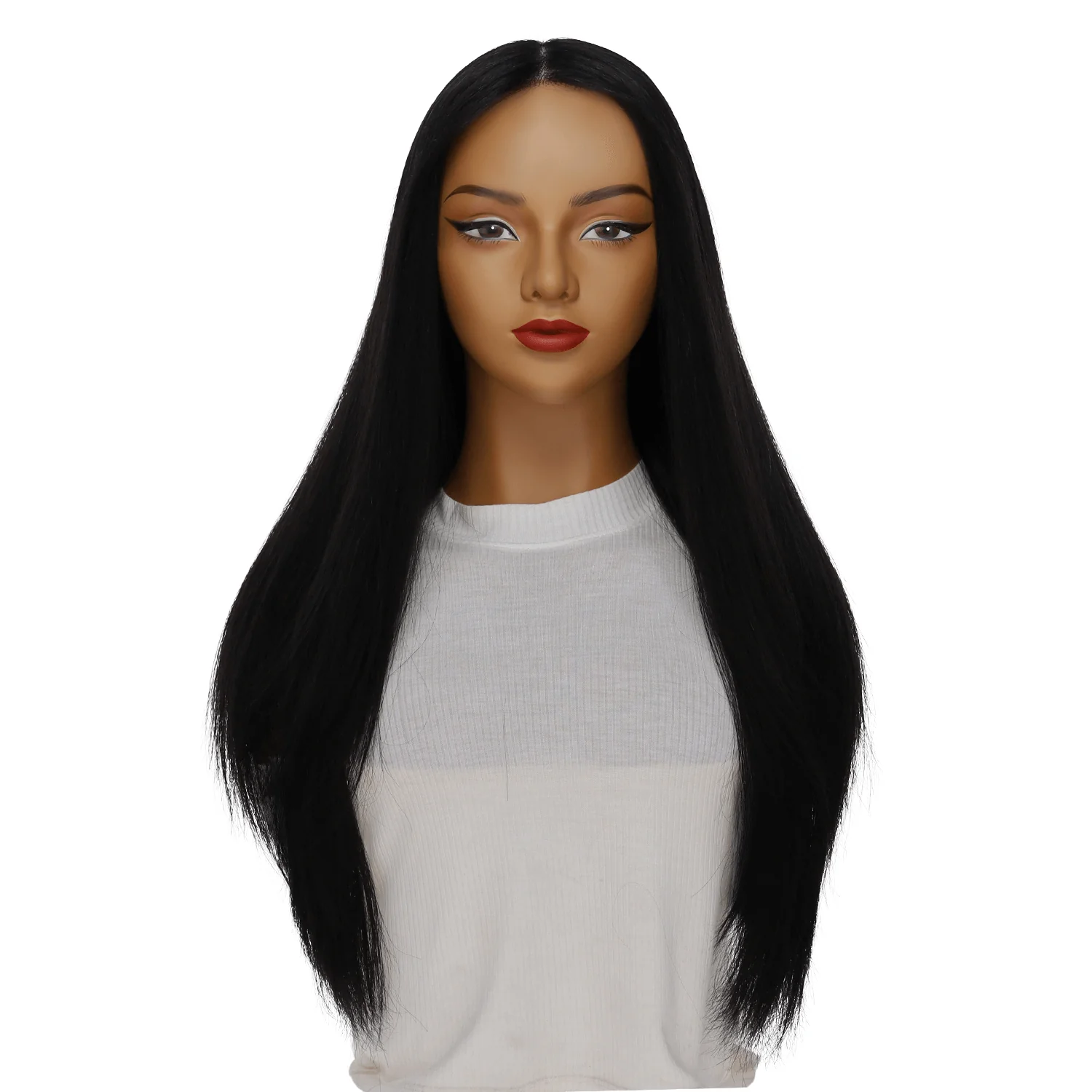 26" Ponytail Silk Top Wig Jet Black - Image 2