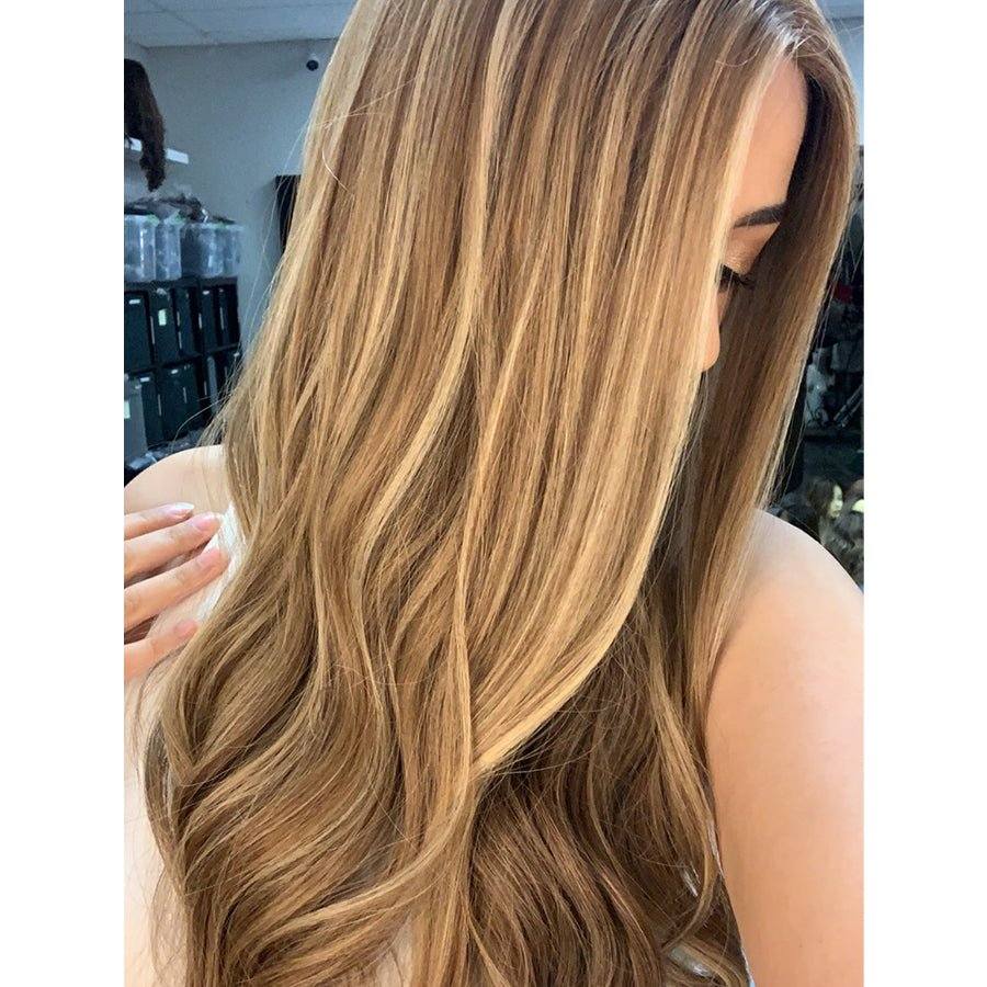 26" Ponytail Silk Top Wig Medium Blonde w/ Partial Rooting - Image 2