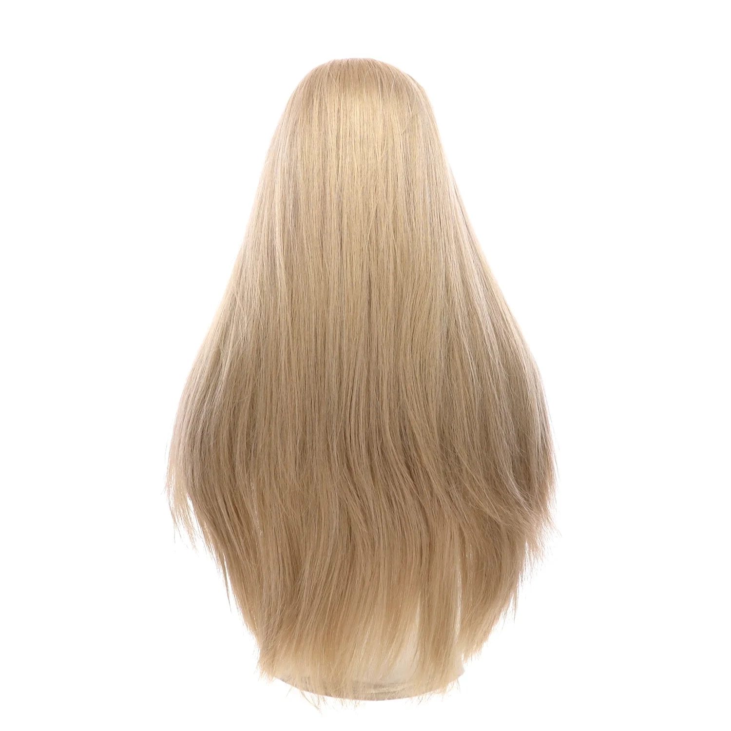 26" Ponytail Silk Top Wig Beige Blonde w/ No Rooting - Image 3