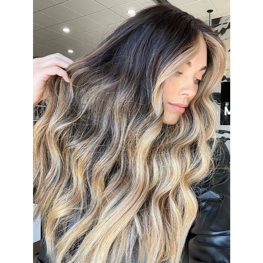26" Ponytail Silk Top Wig Soft Black w/ Balayage - Image 2