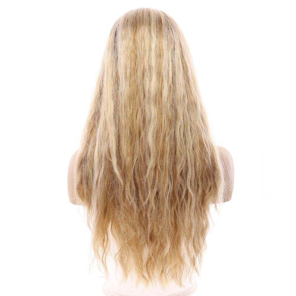 26" Ponytail Silk Top Wig Ash Blonde Wavy - Image 3