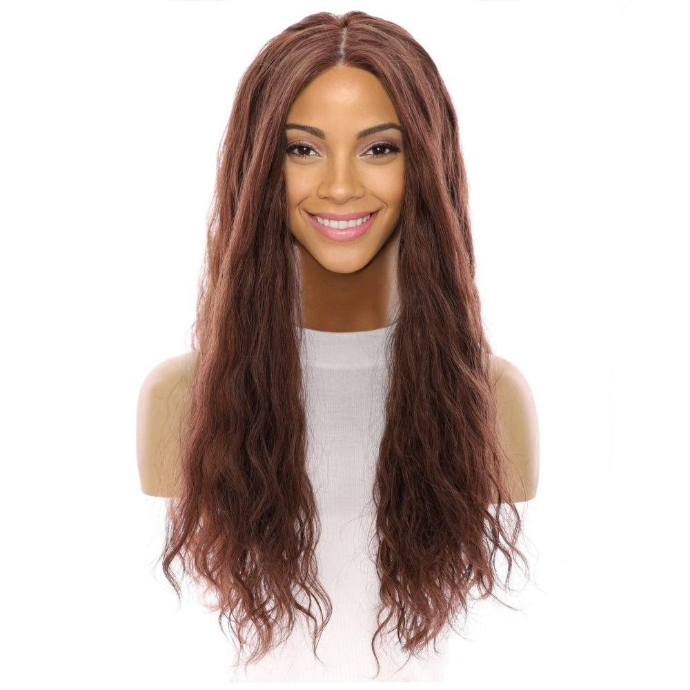 26" Ponytail Silk Top Wig Auburn Wavy - Image 2