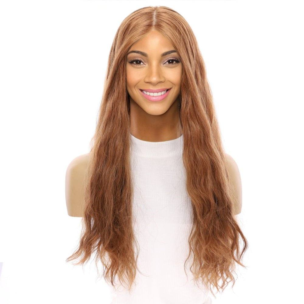 26" Ponytail Silk Top Wig Copper Wavy - Image 2