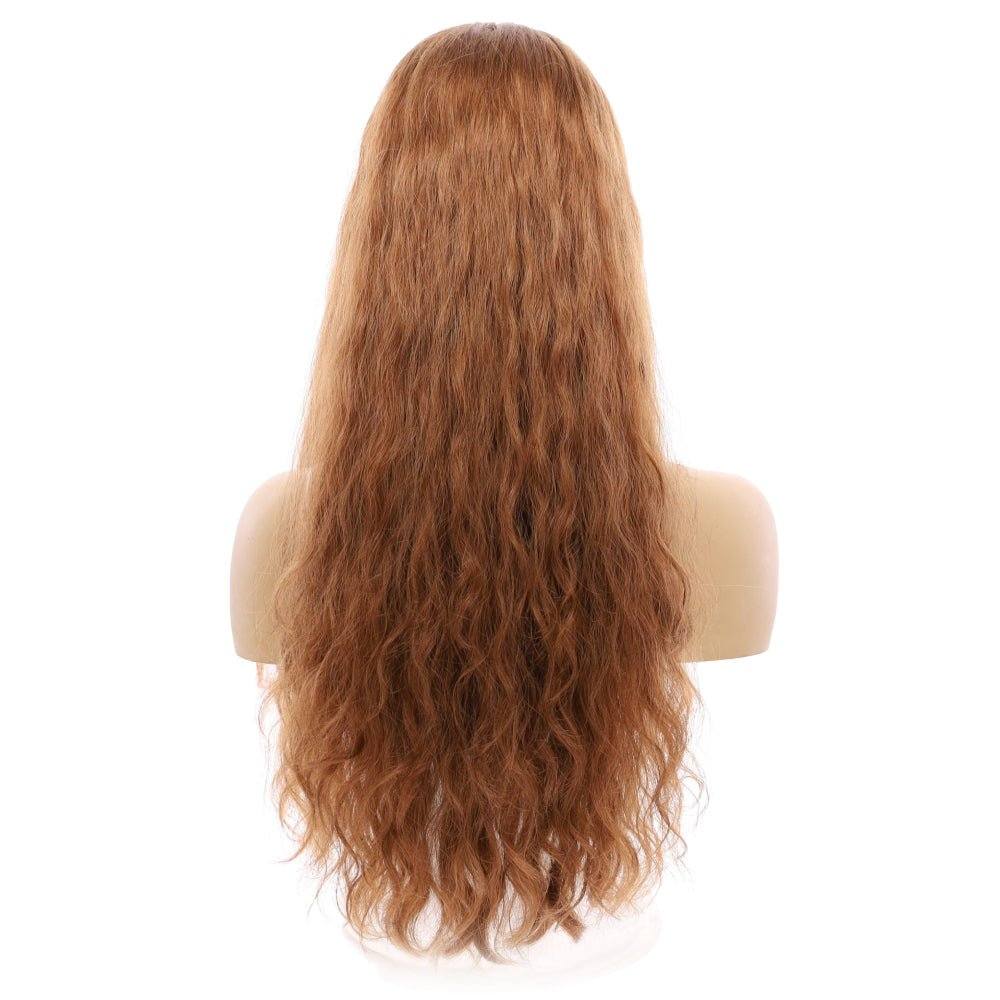 26" Ponytail Silk Top Wig Copper Wavy - Image 3