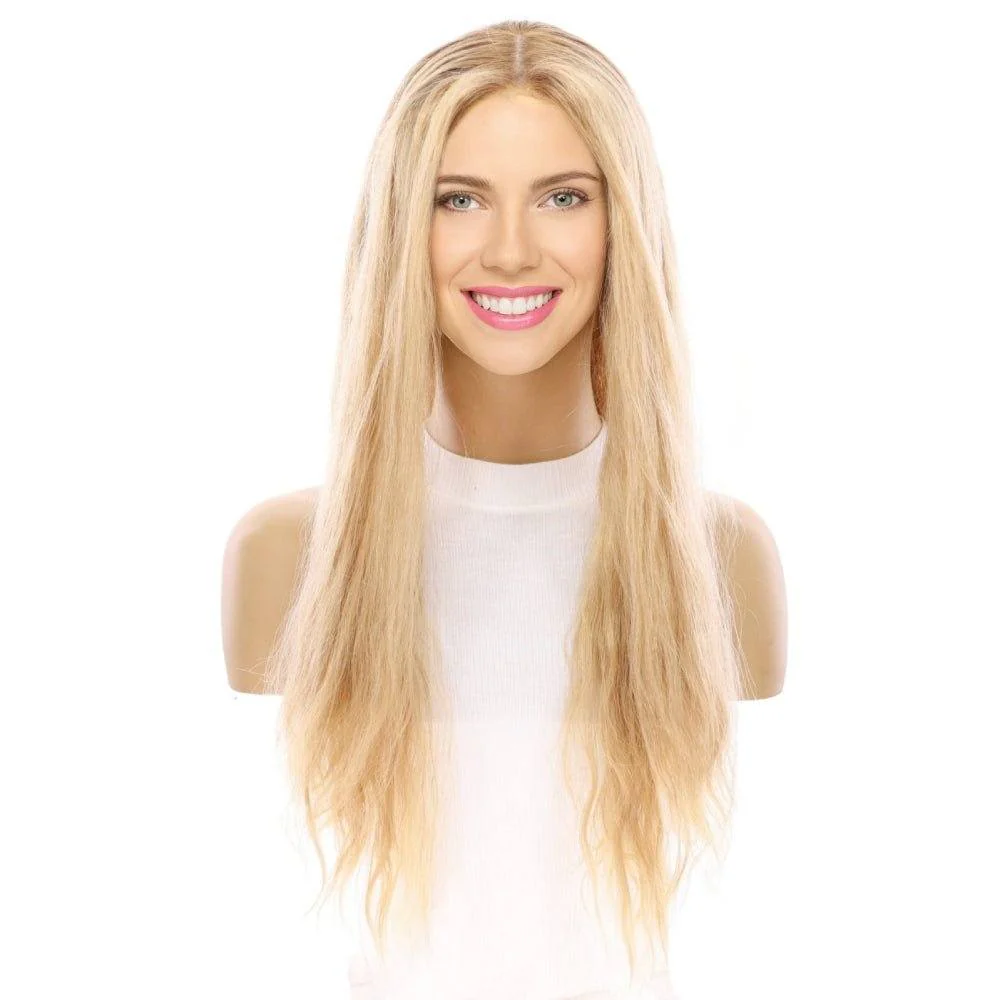 26" Ponytail Silk Top Wig Golden Blonde Wavy - Image 2