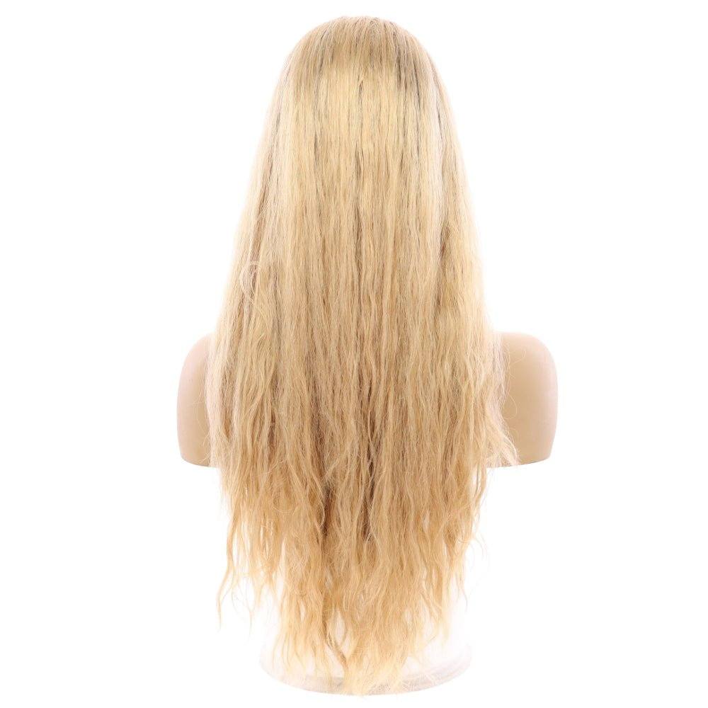 26" Ponytail Silk Top Wig Golden Blonde Wavy - Image 3