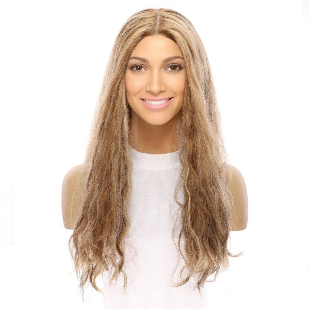 26" Ponytail Silk Top Wig Medium Blonde Wavy - Image 2