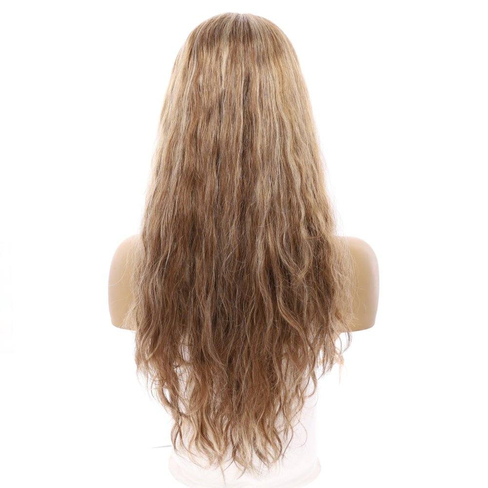 26" Ponytail Silk Top Wig Medium Blonde Wavy - Image 3