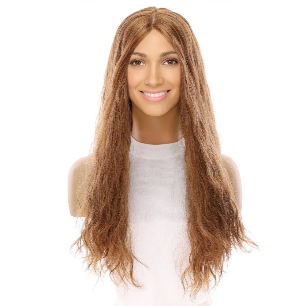 26" Ponytail Silk Top Wig Strawberry Blonde Wavy - Image 2