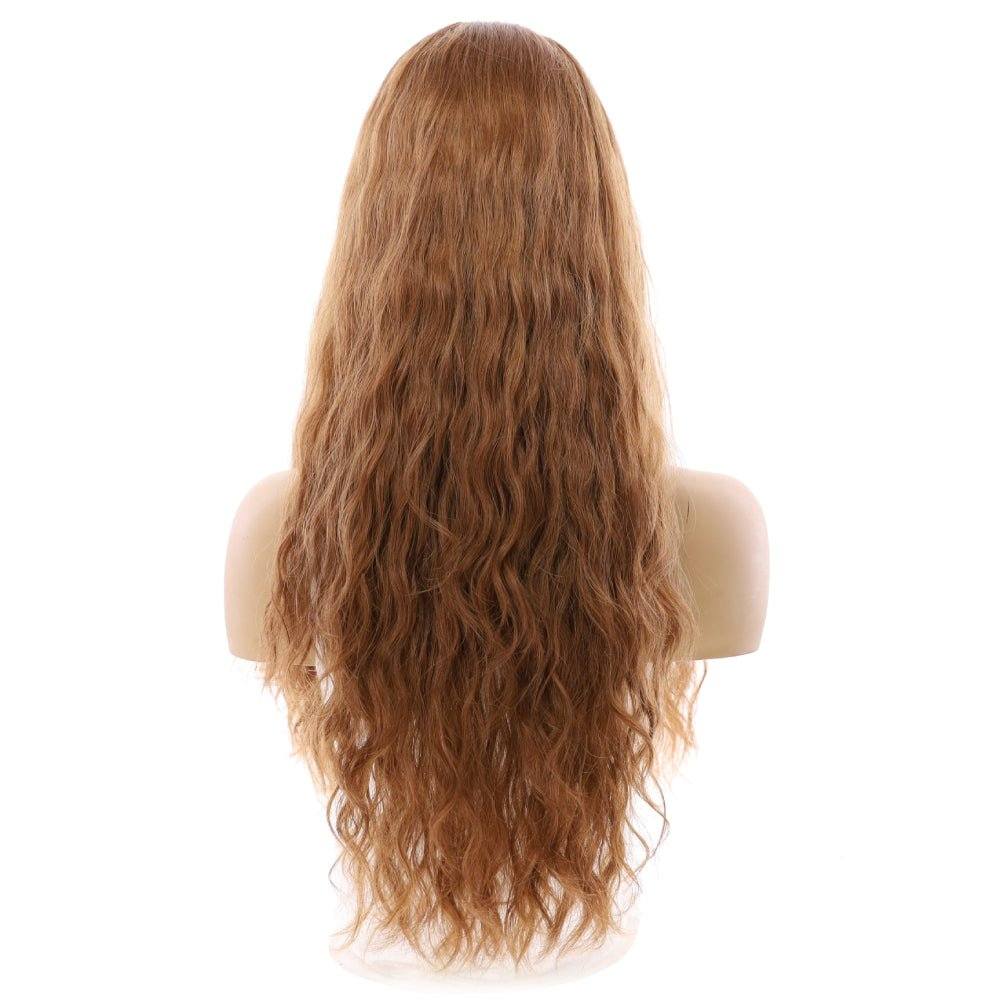 26" Ponytail Silk Top Wig Strawberry Blonde Wavy - Image 3