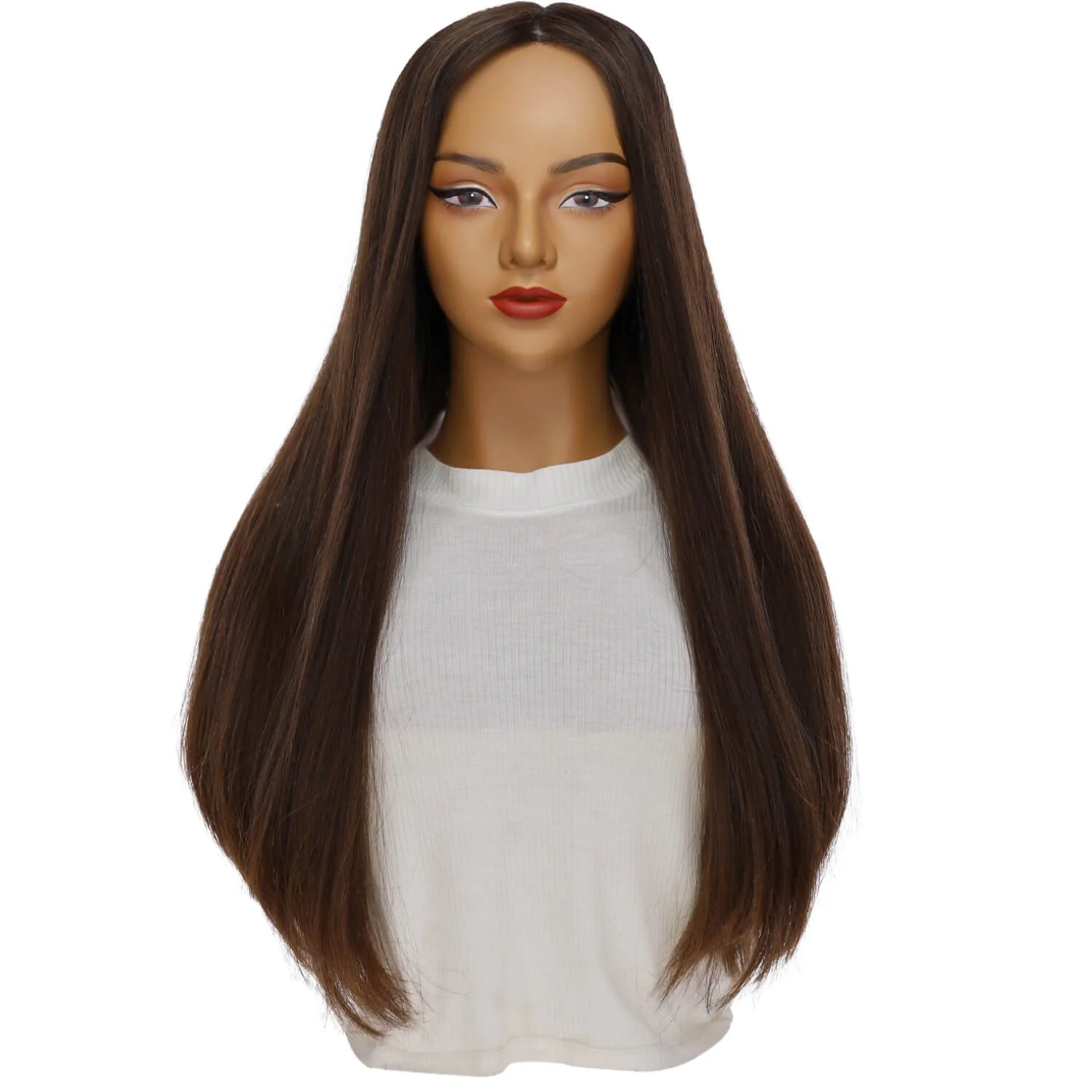 26" Secret Lace Top Wig #4 Dark Brown - Image 2
