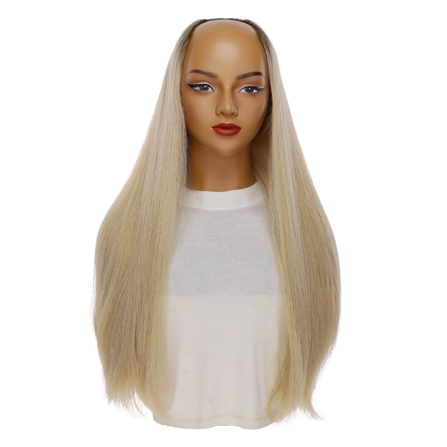 26" U-Shape Wig Beige Blonde - Image 2