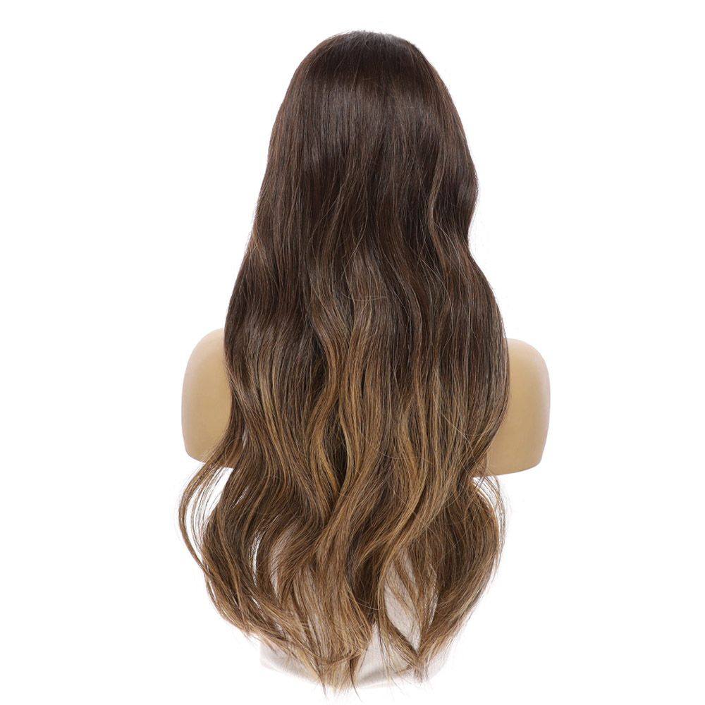 26" U-Shape Wig Dark Brown Balayage - Image 7