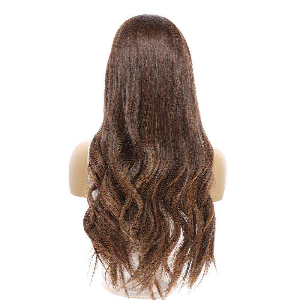 26" U-Shape Wig Medium Brown Balayage - Image 6