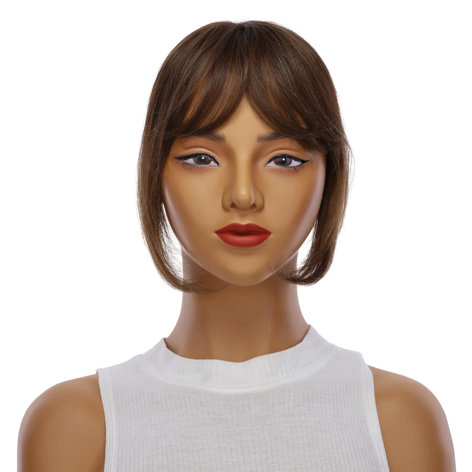 9" Fringe Topper #6 Neutral Medium Brown - Image 3