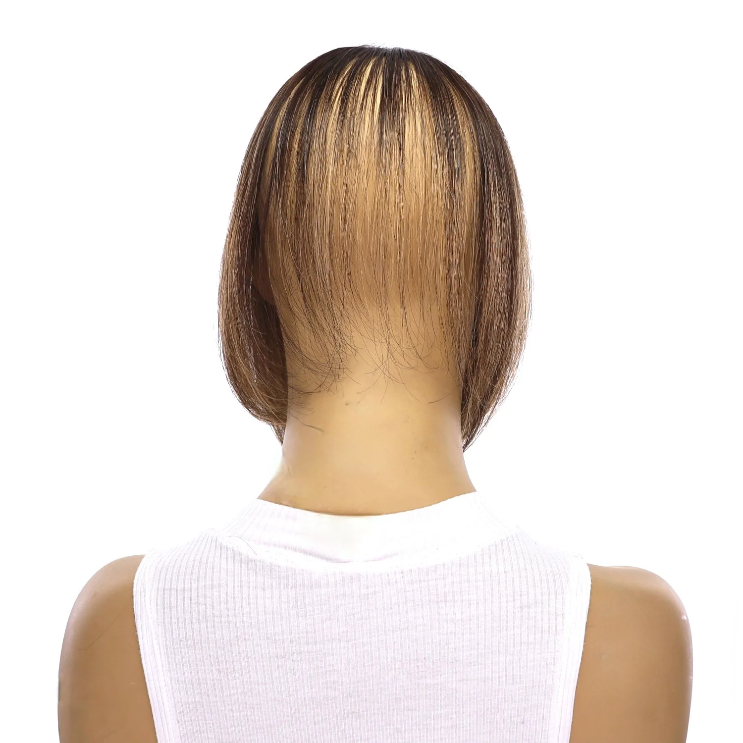 9" Fringe Topper Dark Brown Balayage - Image 4