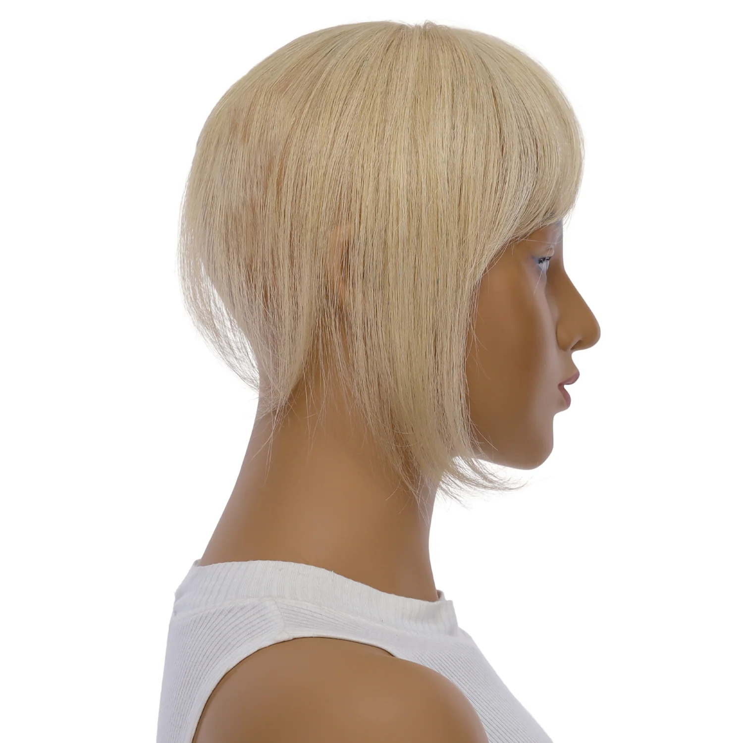 9" Fringe Topper Golden Blonde w/ No Rooting - Image 3