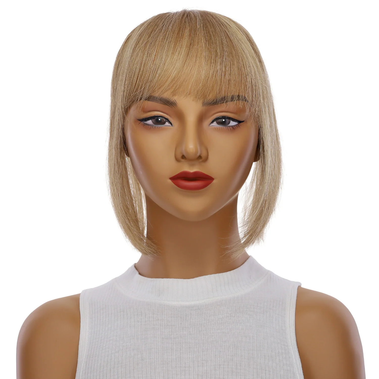 9" Fringe Topper Medium Blonde w/ No Rooting - Image 2