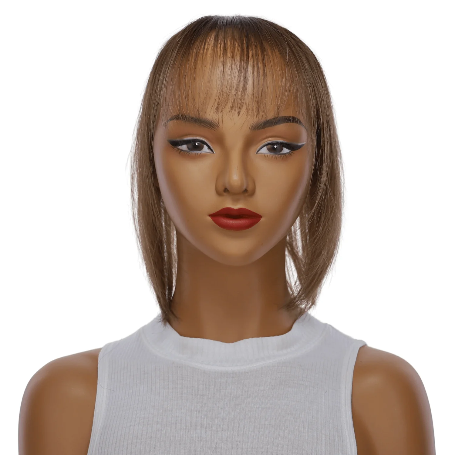 9" Fringe Topper Medium Brown Babylight - Image 2