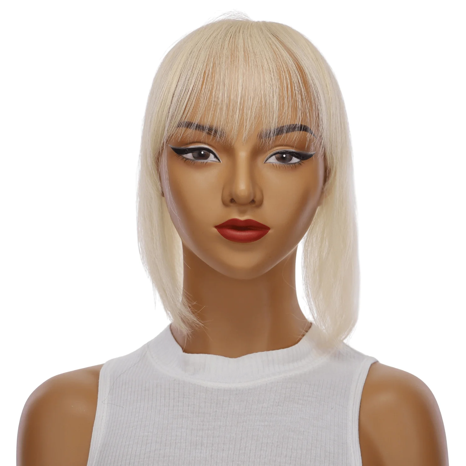 9" Fringe Topper Platinum Blonde w/ No Rooting 2.0 - Image 2
