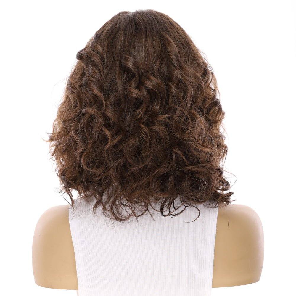 13" Luxe Bob Silk Top Wig #5 Warm Dark Brown Wavy - Image 3
