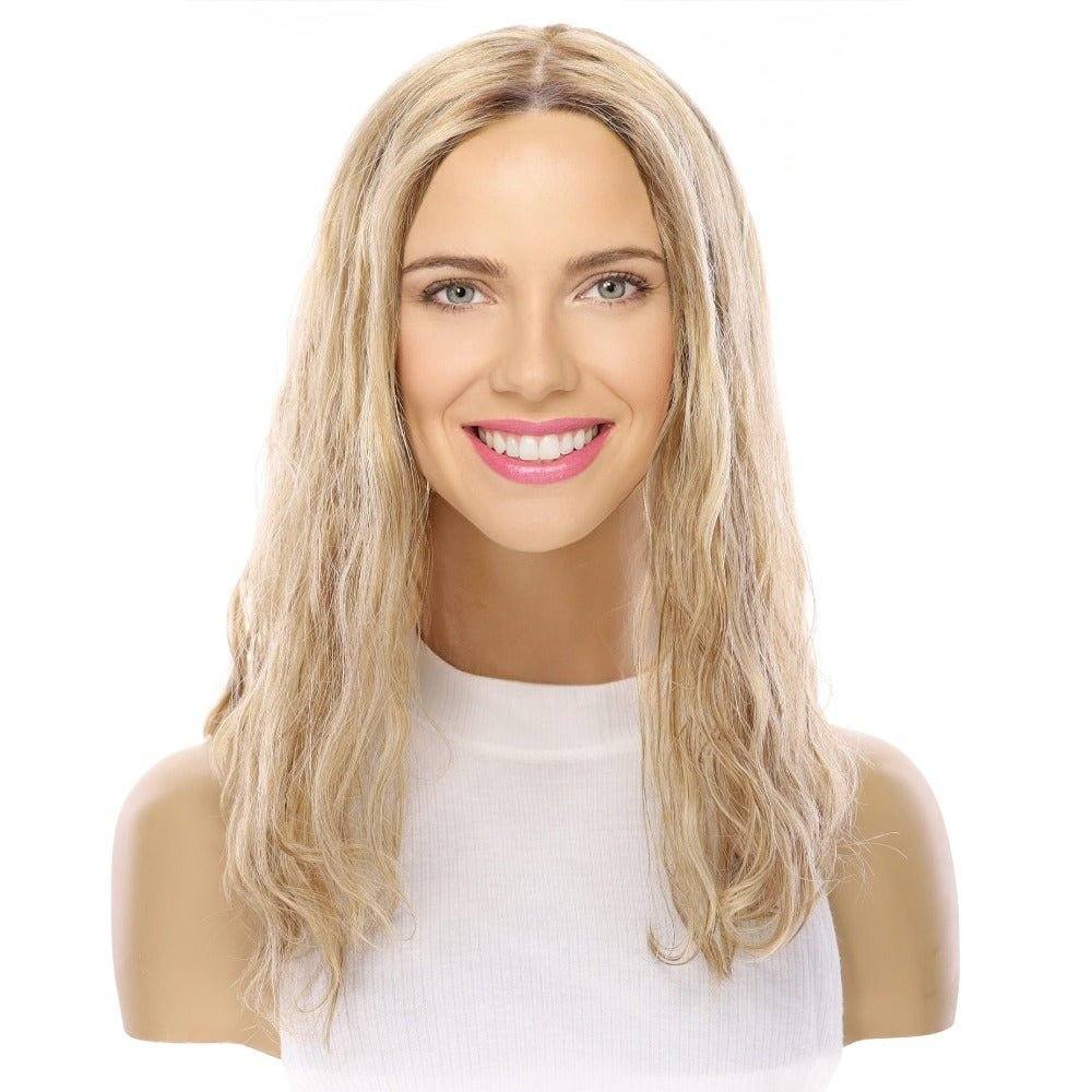 18" Princess Silk Top Wig Ash Blonde Wavy - Image 2