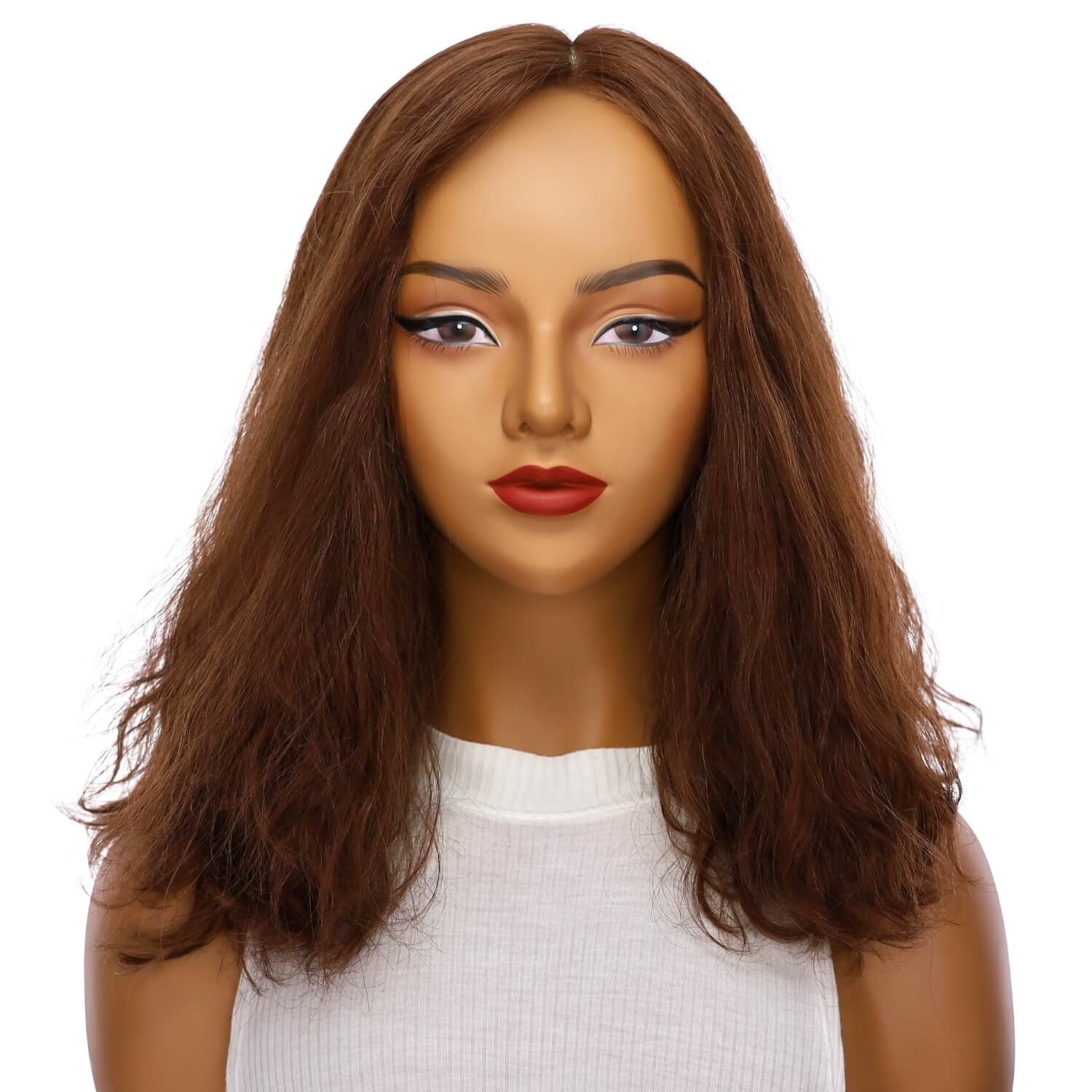 19" Nicole Silk Top Wig Auburn Wavy - Image 2