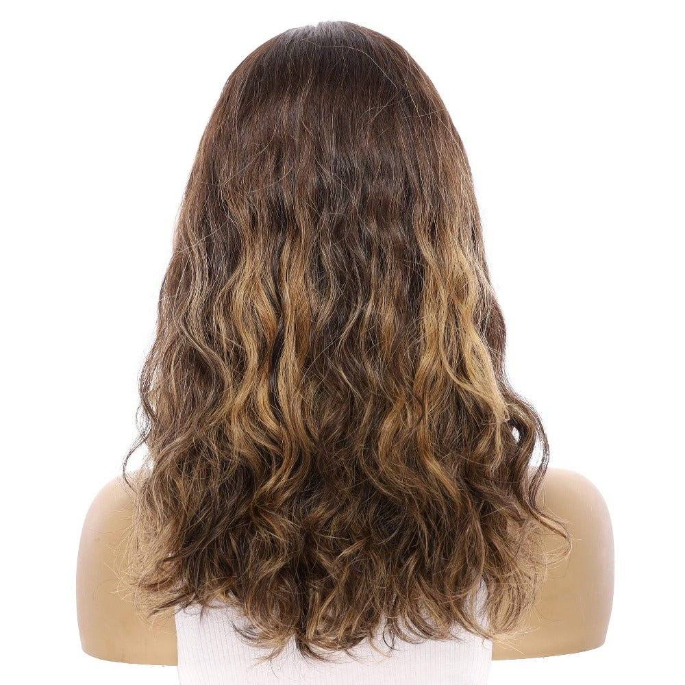 19" Nicole Silk Top Wig Dark Brown Balayage Wavy - Image 3