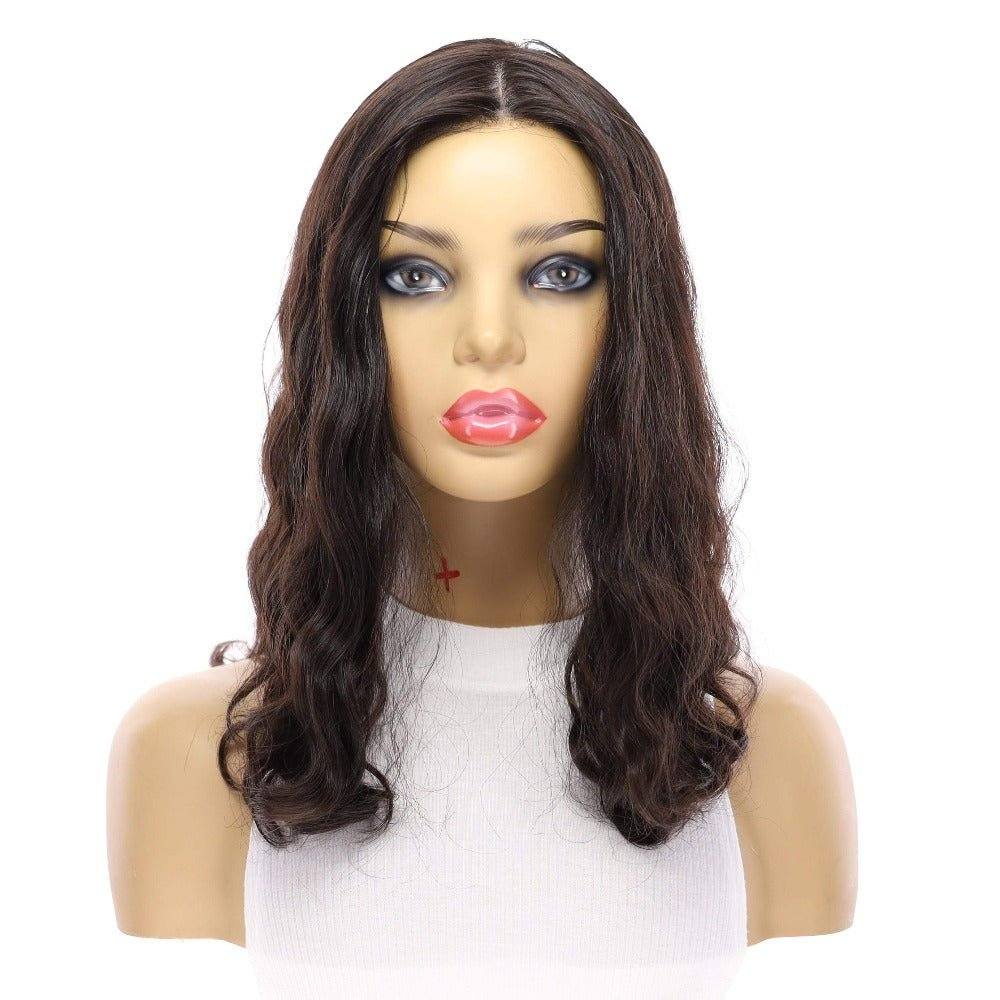19" Nicole Silk Top Wig Soft Black Wavy - Image 4
