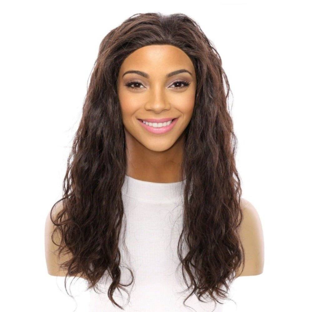20" 3/4 Bandfall Wig Dark Brown Wavy - Image 2