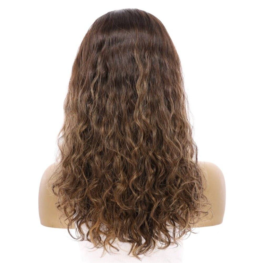 20" 3/4 Bandfall Wig Dark Brown Balayage Wavy - Image 3