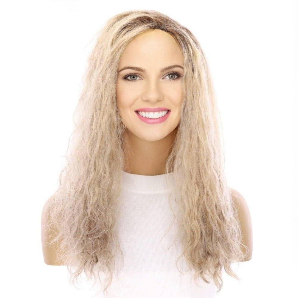 20" 3/4 Bandfall Wig Golden Blonde Wavy - Image 2