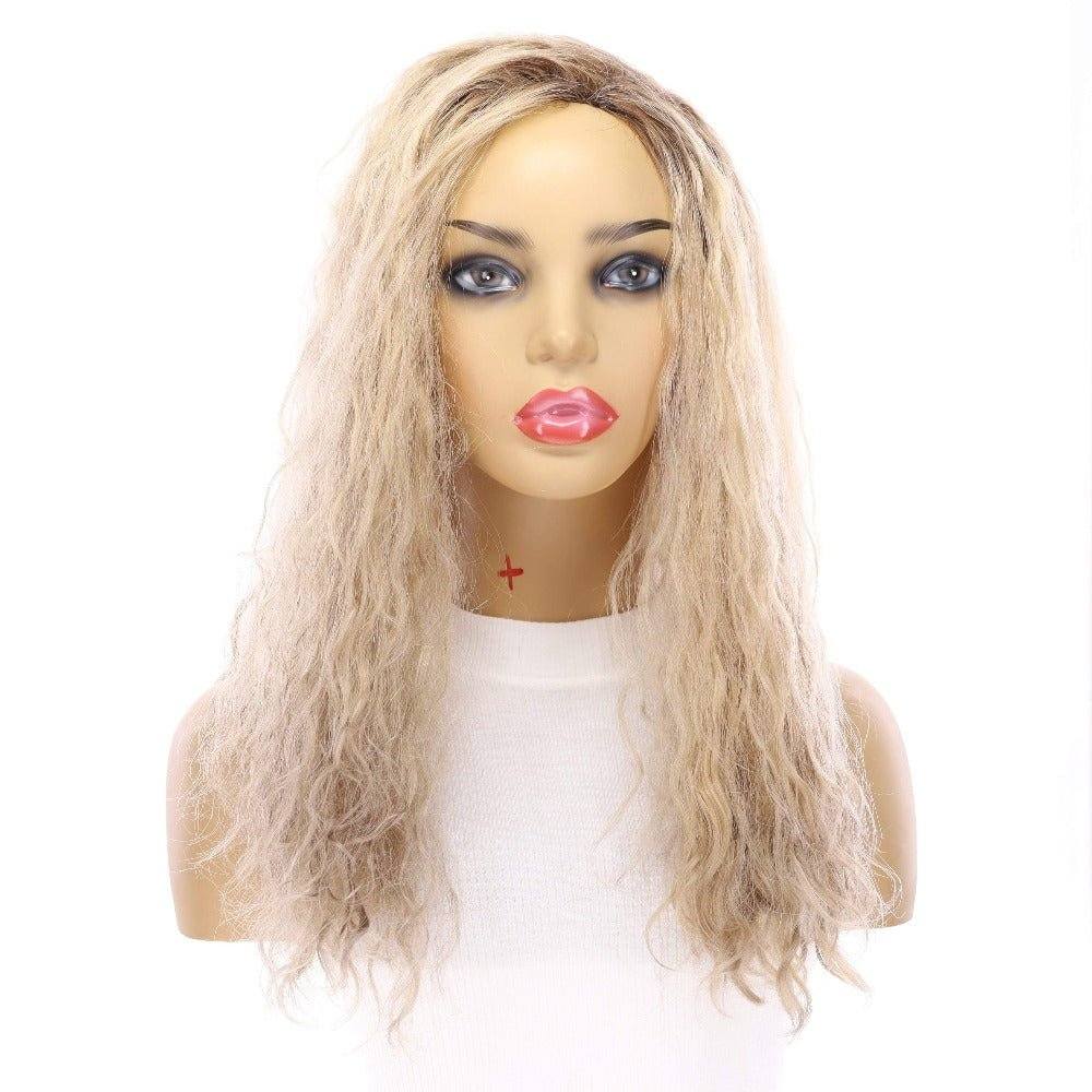 20" 3/4 Bandfall Wig Golden Blonde Wavy - Image 4
