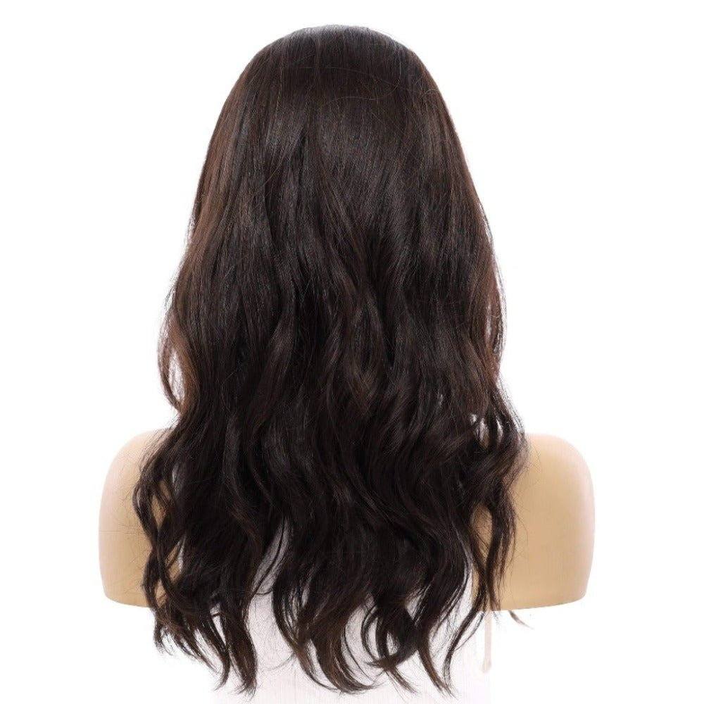 20" 3/4 Bandfall Wig Natural Black Wavy - Image 3