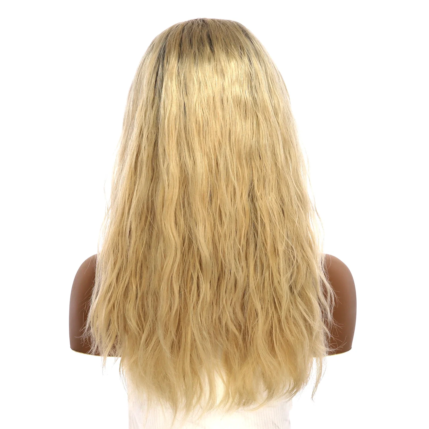20" 3/4 Bandfall Wig Beige Blonde Wavy - Image 3