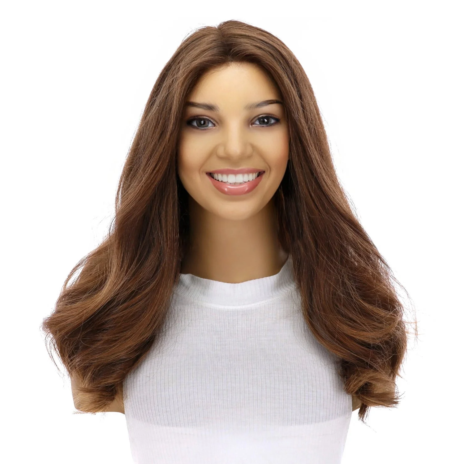 20" Divine Luxe Lace Top Wig #8 Warm Medium Brown - Image 2