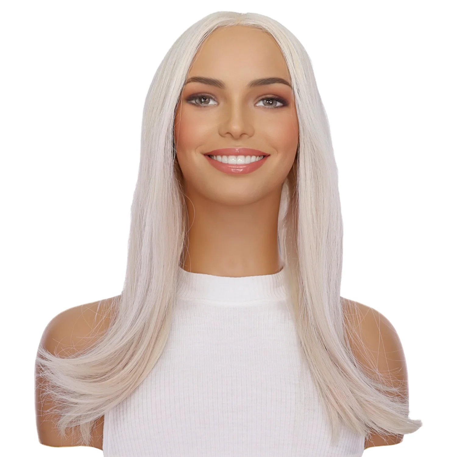 26" Ponytail Silk Top Wig Ice Blonde - Image 2