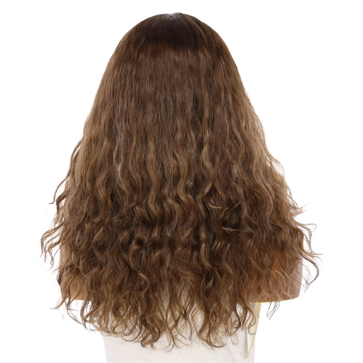 22" Ponytail Silk Part Wig Medium Brown Babylight Wavy - Image 3
