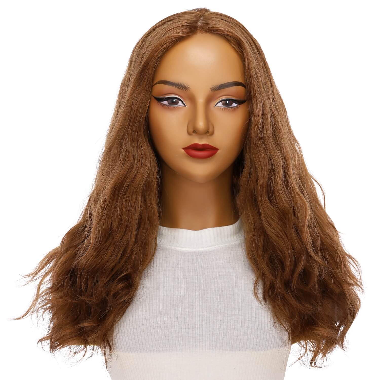 22" Reese Silk Top Wig Copper Wavy - Image 2